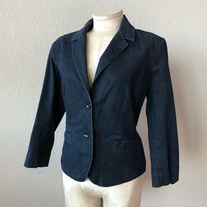Talbots dark wash denim blazer